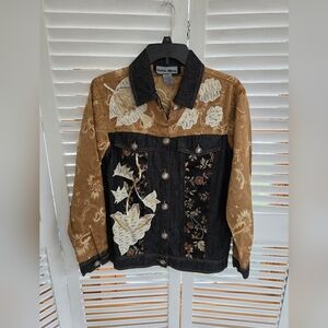 Indigo Moon Button-up, Embroidered & Embellished Jacket Size XS